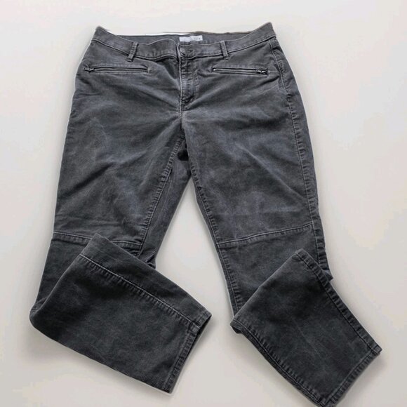 Ann Taylor Loft Pants Womens 12 Gray Corduroy Modern Skinny Ankle Cotton Stretch - Picture 9 of 16